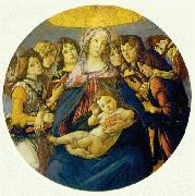 BOTTICELLI, Sandro Madonna of the Pomegranate (Madonna and Child and six Angels) fdgd oil on canvas